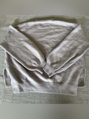 Classic lavander Gray Crewneck Sweater - Relaxed Fit